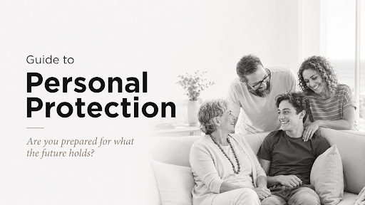 Family discussing personal protection planning at home 