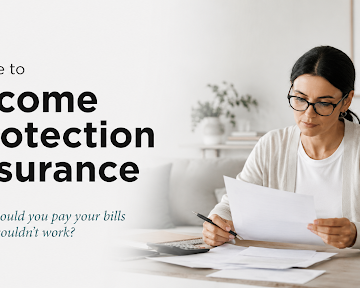 Woman reviewing bills for income protection insurance 