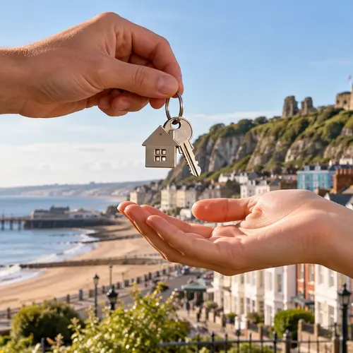 Keys being handed over to a home buyer in Hastings